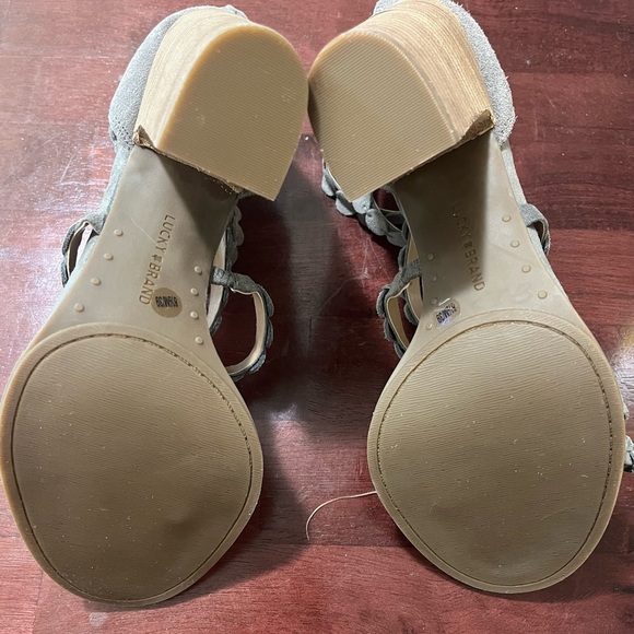 Lucky Brand LP Lameer Gray & Tan Platform Sandals, Size 8.5M - Picture 7 of 13